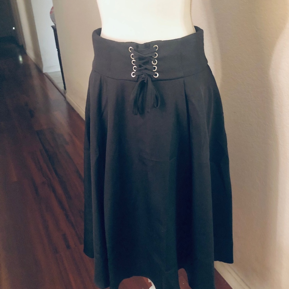 Belle Poque Vintage Style Fit and Flare Retro Black skirt